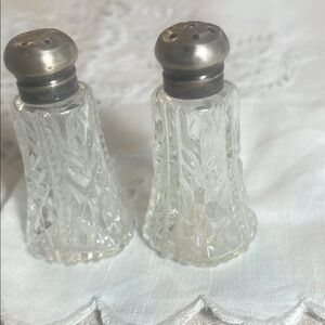 Vintage Crystal Salt and Pepper Shakers